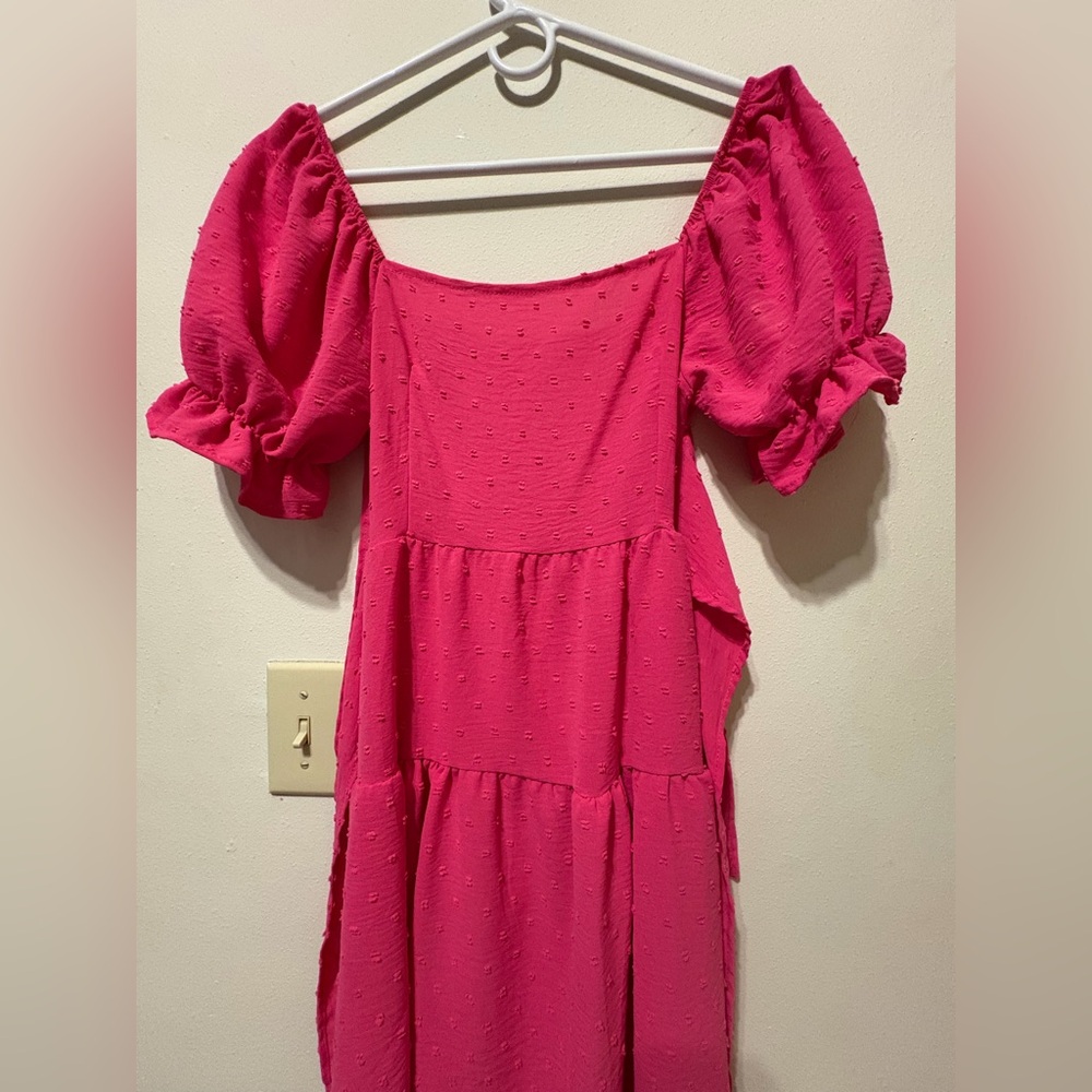 SUPER CUTE OFF THE SHOULDER PINK DRESS